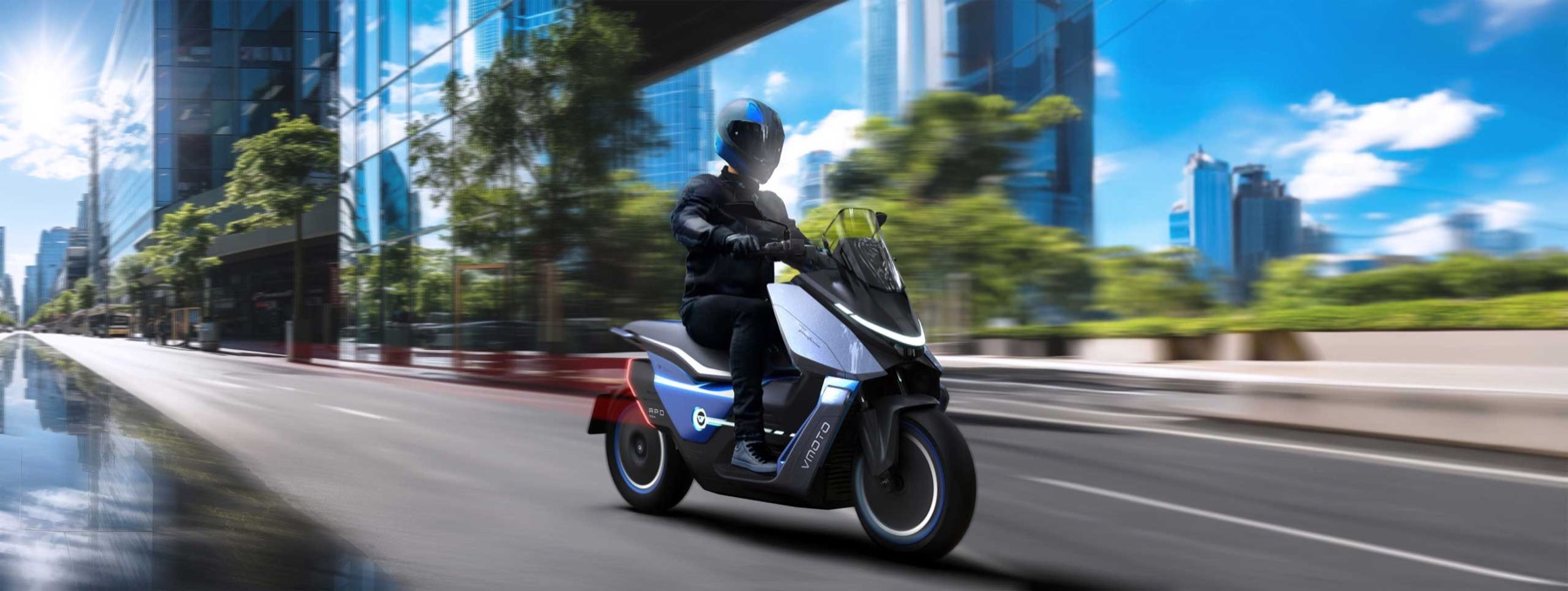 Scooter électrique VMoto en ville